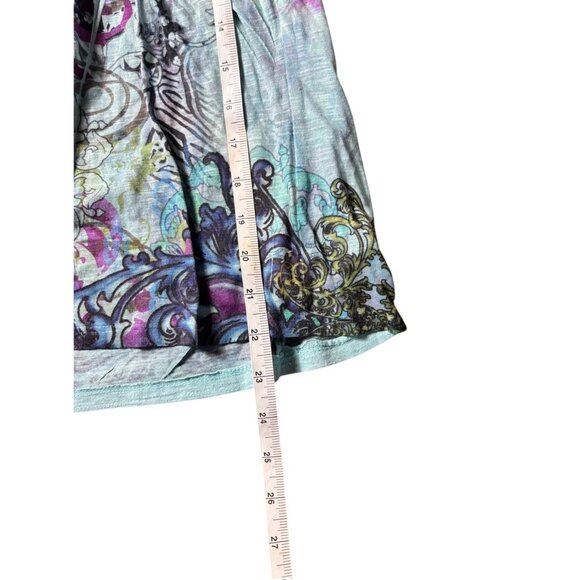 Unity World Wear Women's Blue & Green Top - Picture 6 of 7